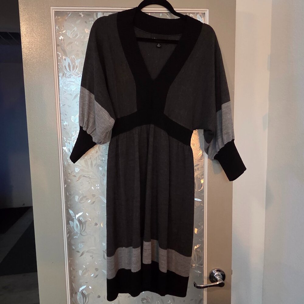 Beautiful Black & Grey Knit Dress - Size XL